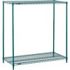 Global Industrial Nexel 2 Tier Wire Shelving Starter Unit, Poly-Green, 24W x 14D x 34H B3050150